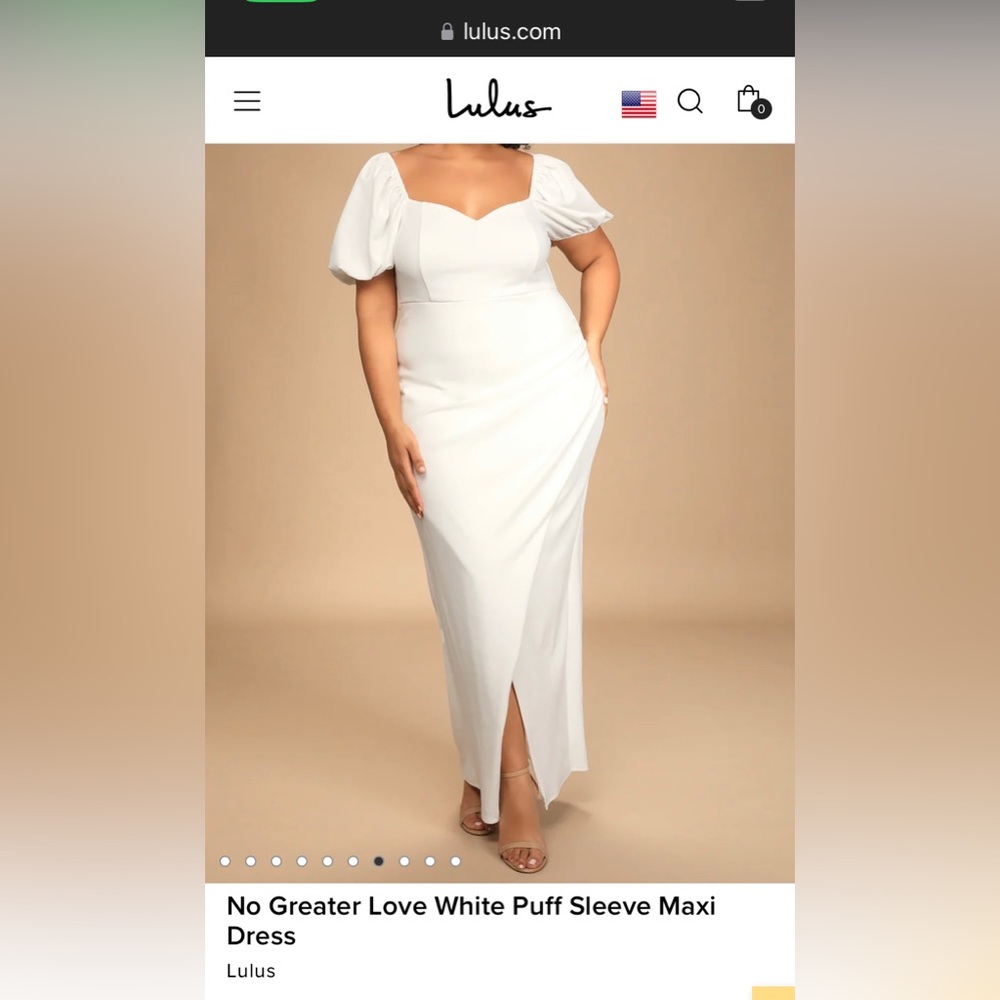 White Puff Sleeve Maxi Dress